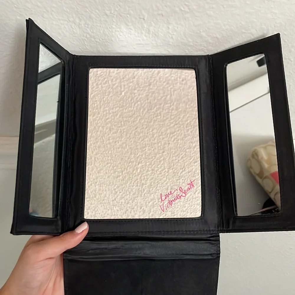 Victoria's Secret Black Tri-Fold Vanity Mirror